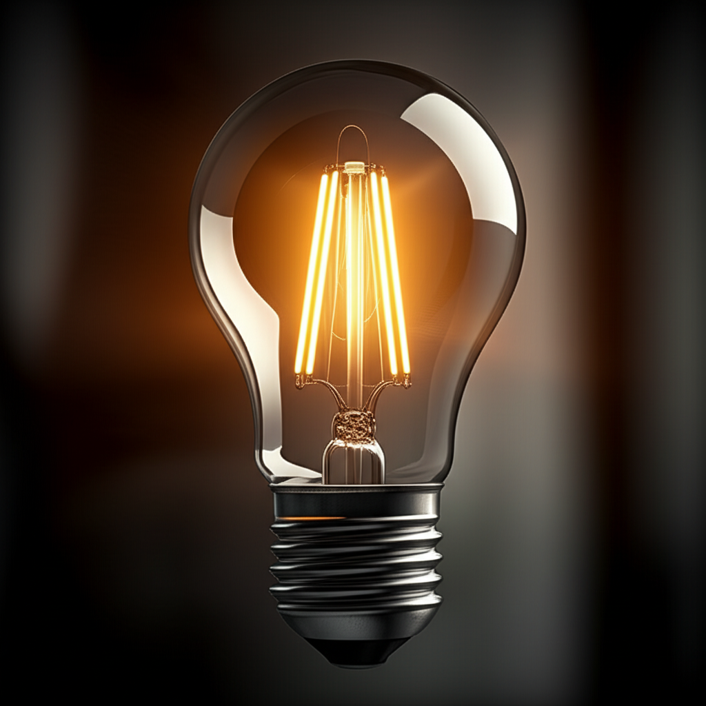 A lightbulb representing the spark of an idea.