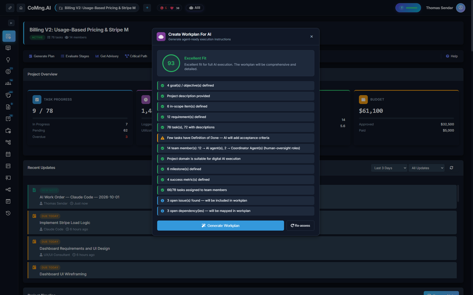 Generating structured AI Workplan export for CLI agent execution