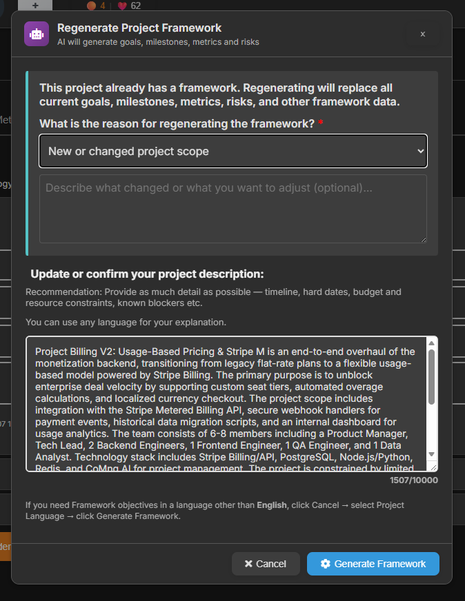 CoMng.AI Project Wizard