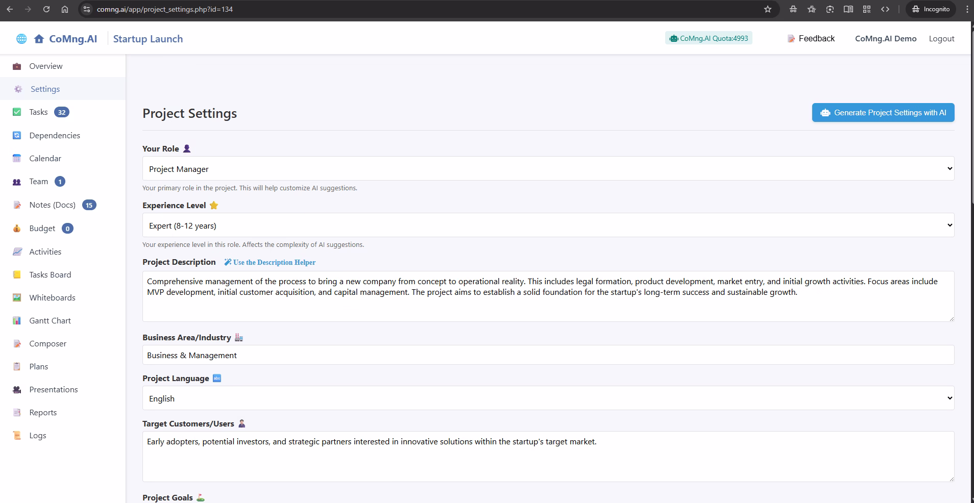 Managing Your Project’s Foundation: The Settings Page