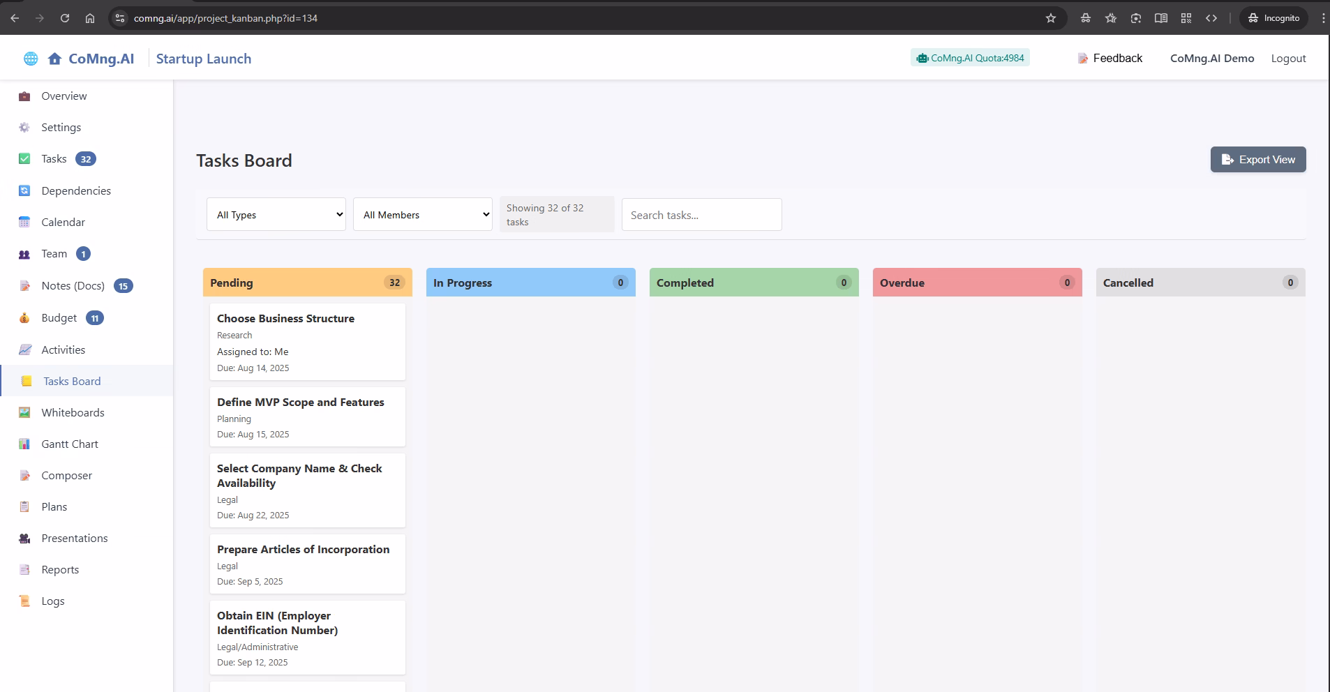 Visualizing Your Workflow with the Task Board